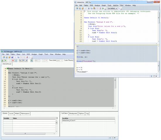 Script Editor with Embedded Log and the Debugger