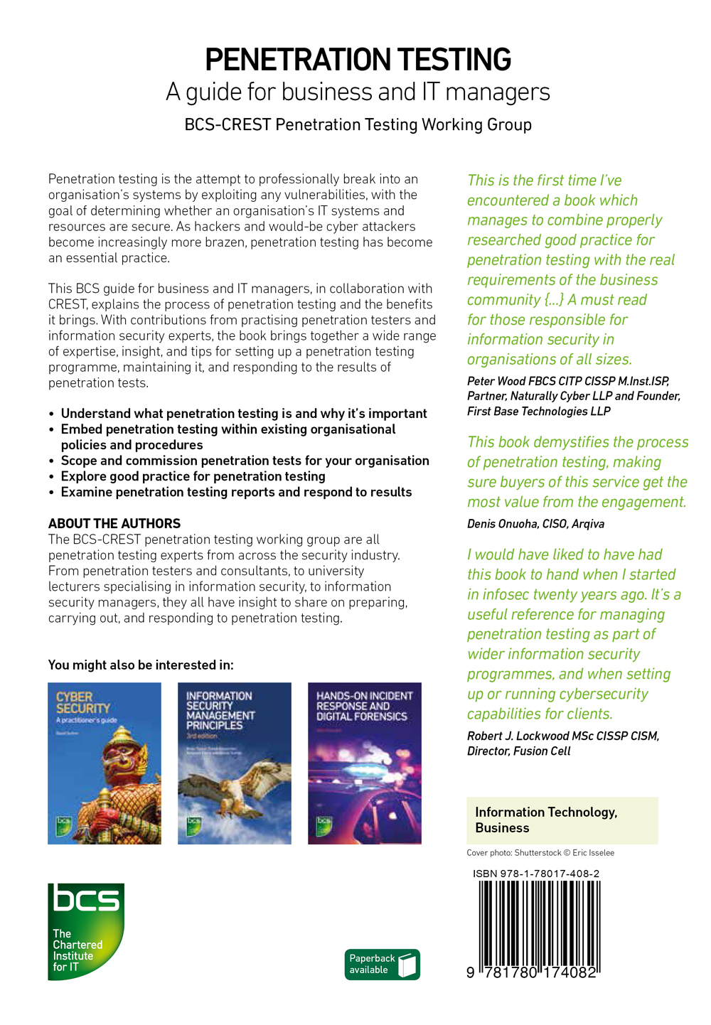 Back Cover - Penetration Testing [Book]