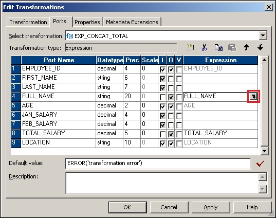 Using the expression editor