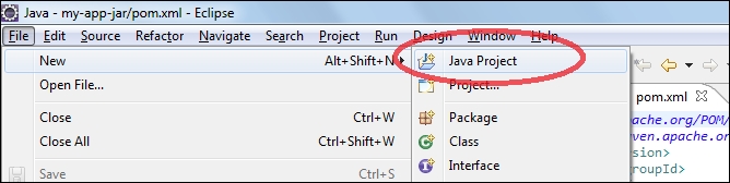 The Java OpenCV project in Eclipse
