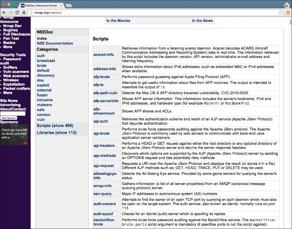 Finding Nmap scripts