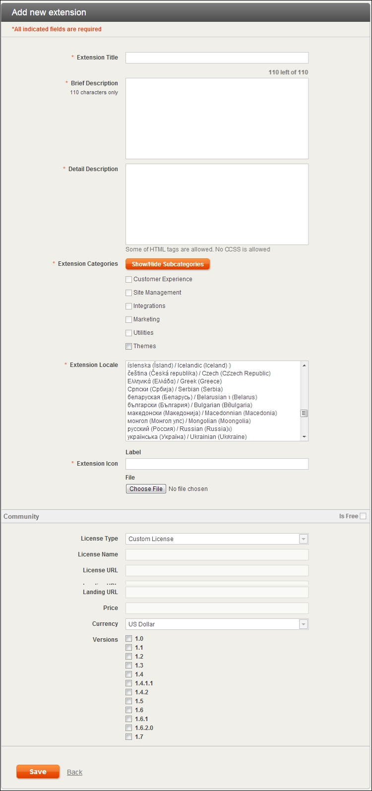 Publishing our extension