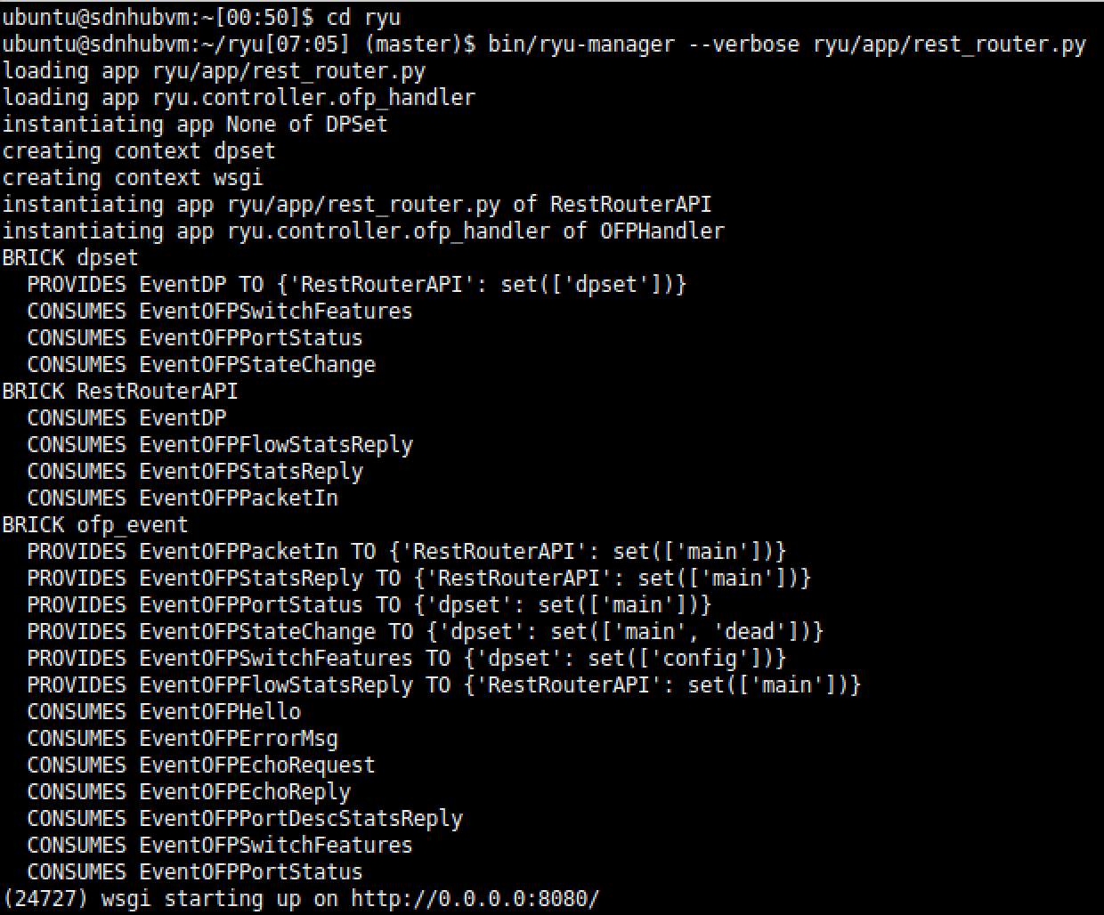 Starting the Ryu controller - Software-Defined Networking with OpenFlow ...