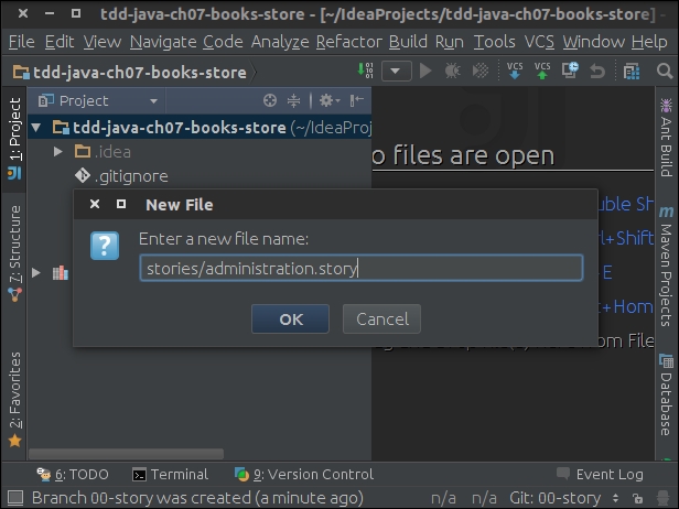 The Books Store BDD story