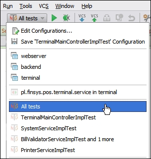 Running or debugging the test
