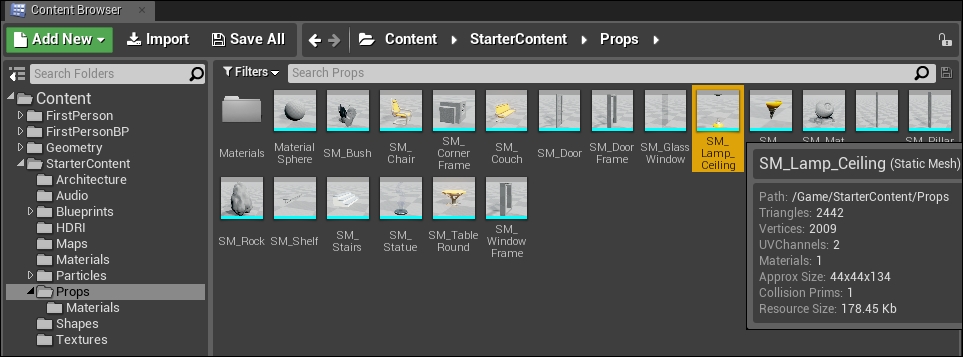 Adding props or a static mesh to the room