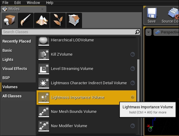 Adding Lightmass Importance Volume