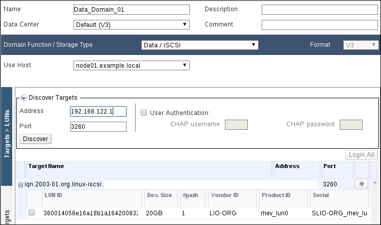 Creating storage domains