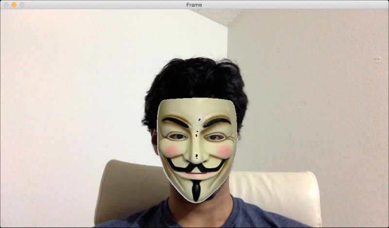 Overlaying a facemask in a live video - OpenCV By Example [Book]