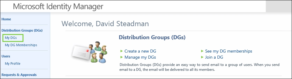 Creating and managing distribution groups