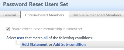 Password Reset Users Set