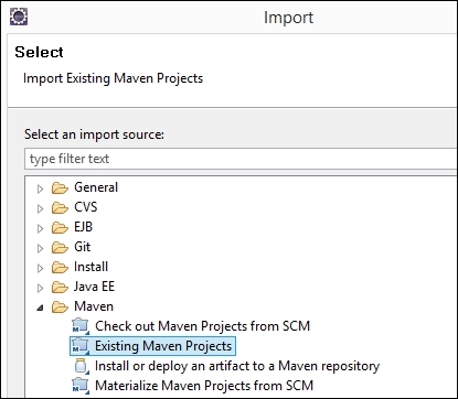 Importing an existing Maven project in Eclipse - Apache Maven Cookbook ...