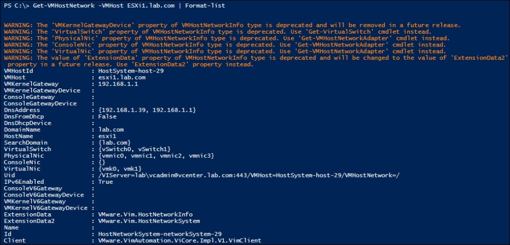 Managing networking for ESXi - Mastering PowerCLI [Book]