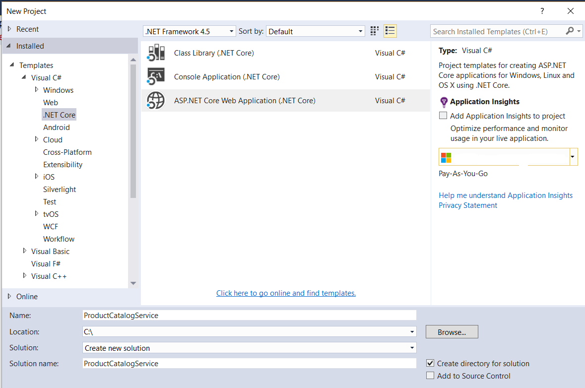 Creating an ASP.NET web application - Building Microservices with .NET ...