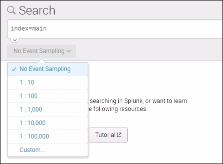 Using event sampling - Splunk Essentials - Second Edition [Book]