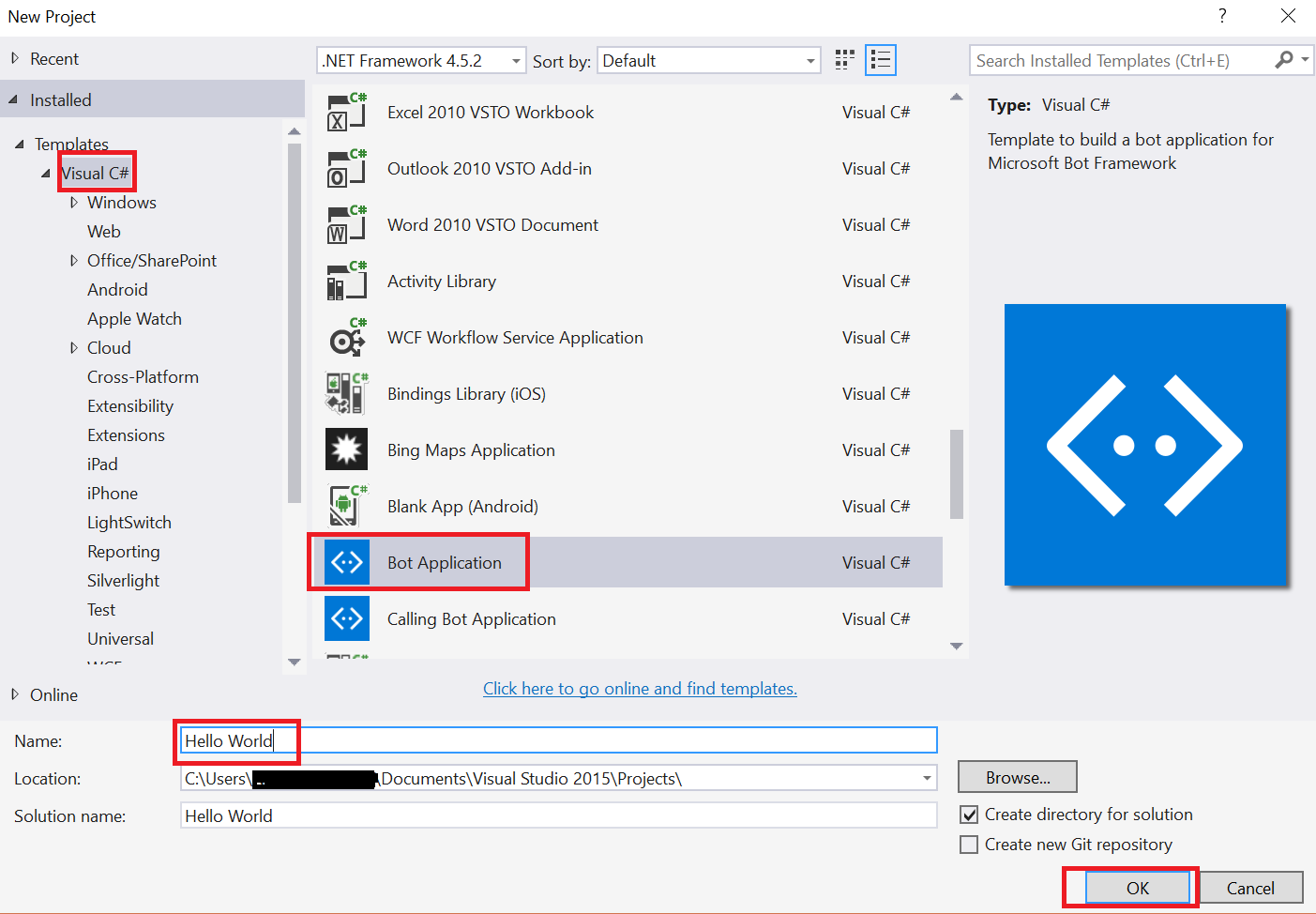 Building a bot using the C# SDK - Building Bots with Microsoft Bot ...