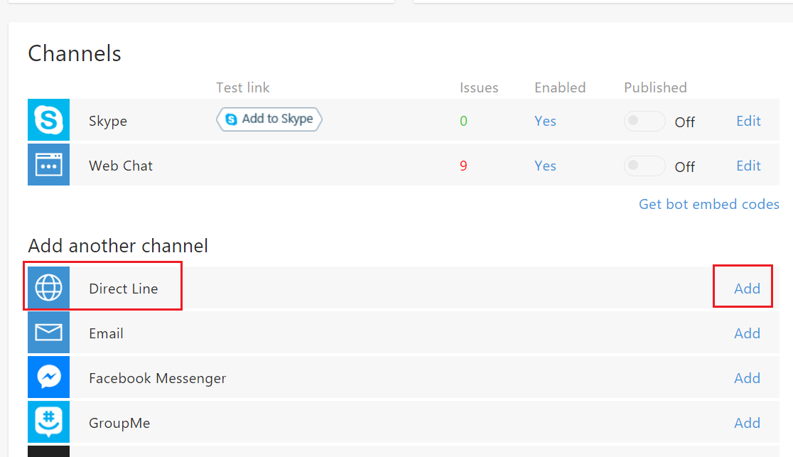 Configure Direct Line Channel - Building Bots with Microsoft Bot ...