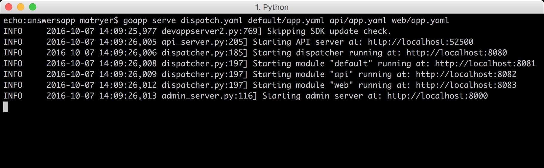 Running apps with multiple modules