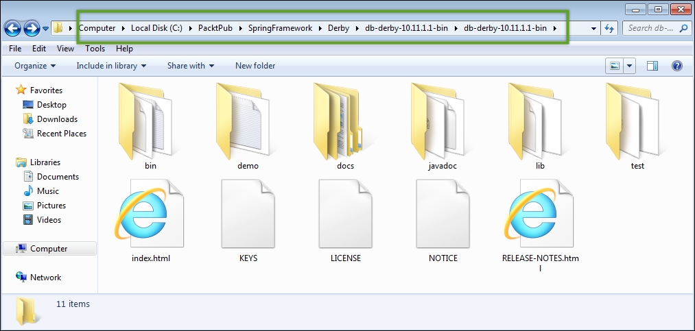 Setting up the Application Database – Apache Derby