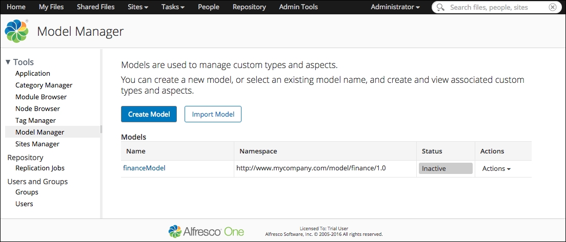 Model manager - Alfresco One 5.x Developer's Guide - Second Edition [Book]