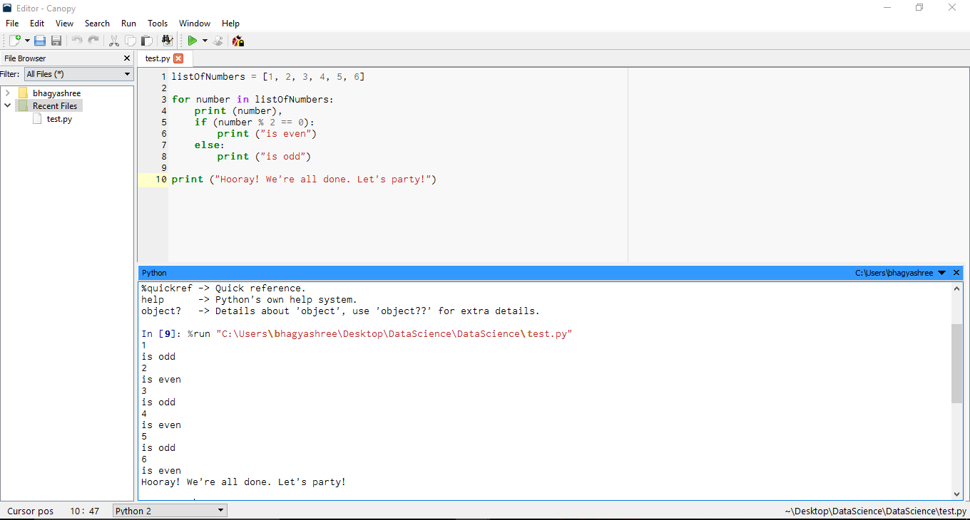 Using the Canopy IDE - Hands-On Data Science and Python Machine ...
