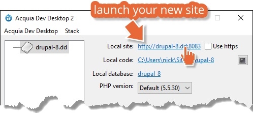Installing Drupal 8