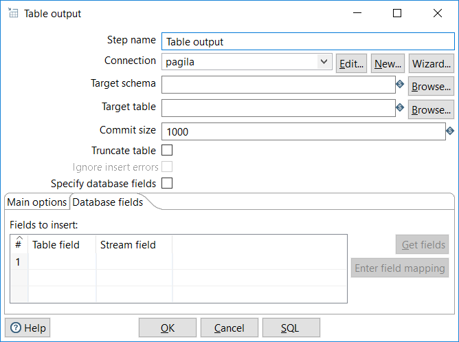 Inserting new data into a database table - Learning Pentaho Data ...