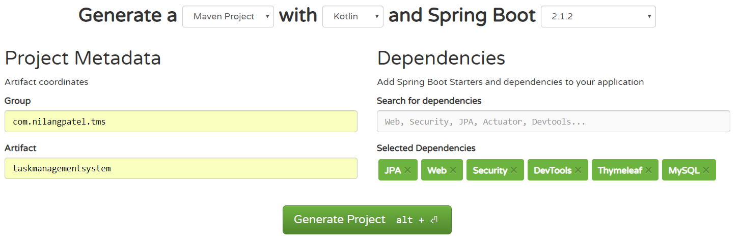 Creating a Spring Boot project with Kotlin - Spring 5.0 Projects [Book]