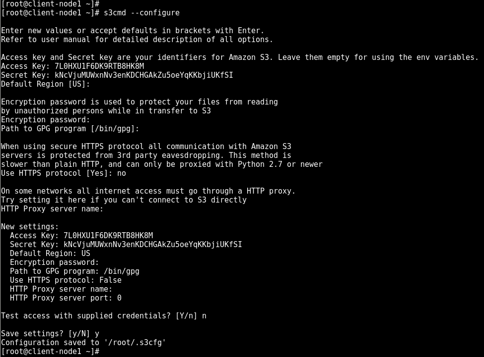Configure the S3 client (s3cmd) on client-node1 - Ceph Cookbook ...