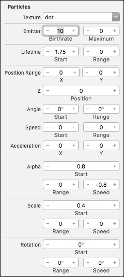 Configuring the path particle settings