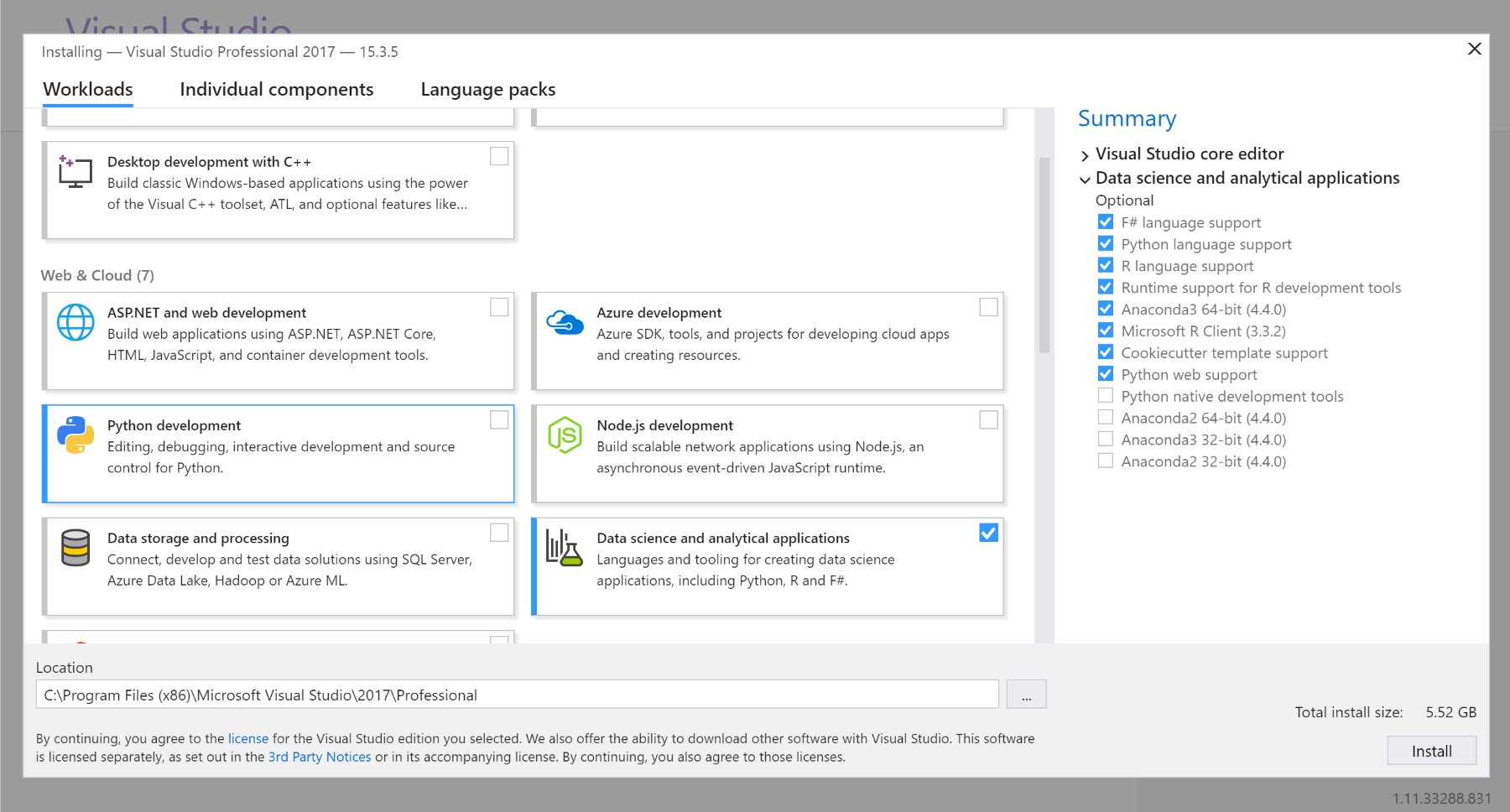 Setting up Visual Studio 2017 for data science applications - SQL ...
