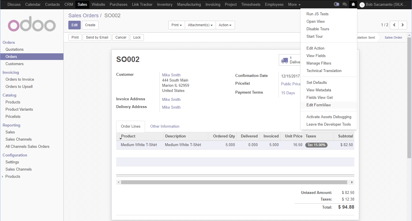 Editing the form view - Working with Odoo 11 - Third Edition [Book]