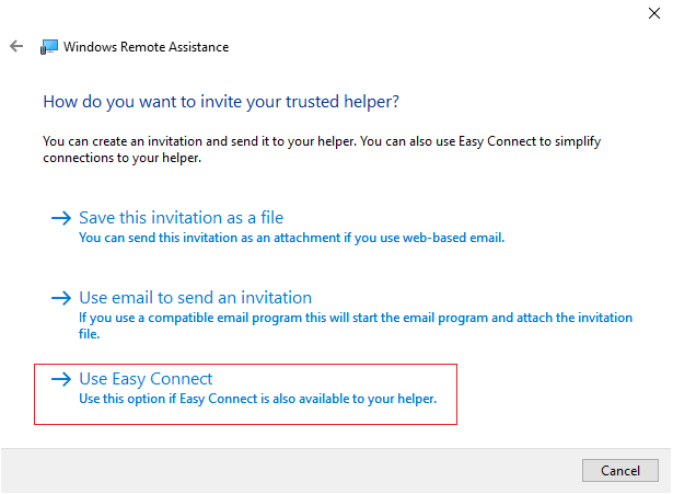 Using Easy Connect with Remote Assistance - Installing and Configuring ...