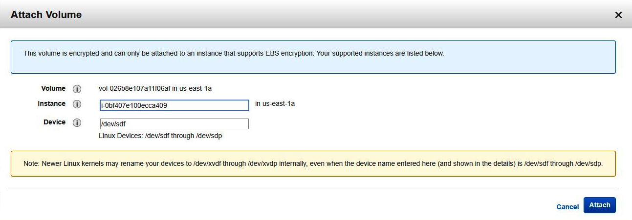 Attaching and mounting an encrypted volume - Hands-On AWS Penetration ...