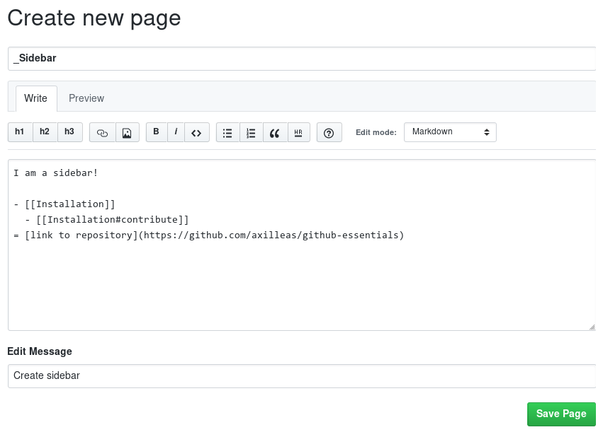 How to add a sidebar and a footer to your wiki - GitHub Essentials ...