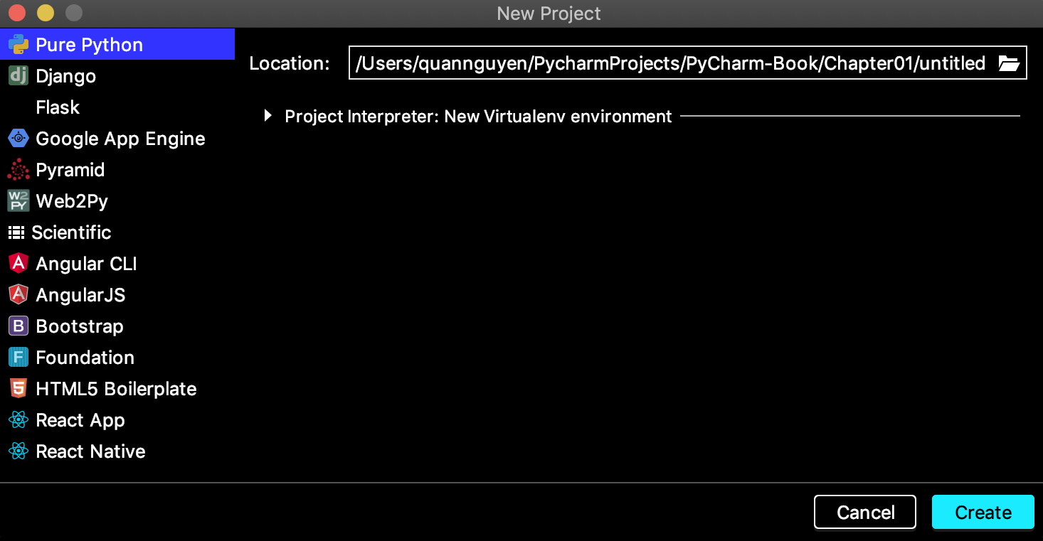 Choosing a project type - Hands-On Application Development with PyCharm ...