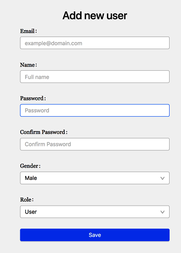 Adding a new user page - Redux Quick Start Guide [Book]