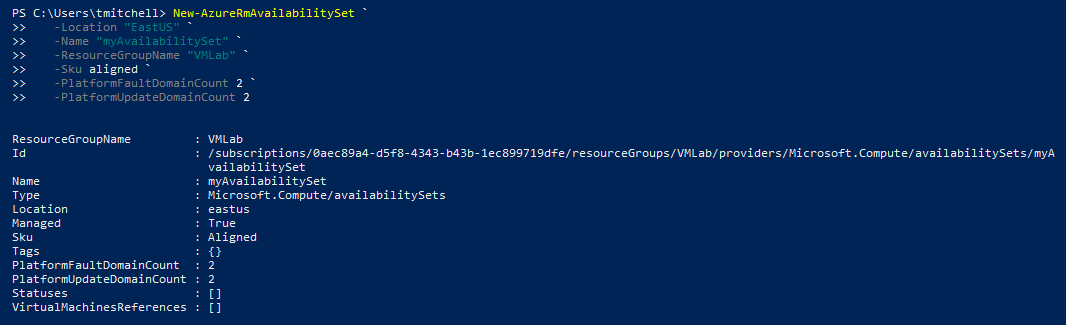 Create a managed availability set - Azure PowerShell Quick Start Guide ...