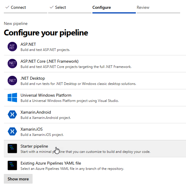 Creating a new pipeline - Implementing Azure DevOps Solutions [Book]