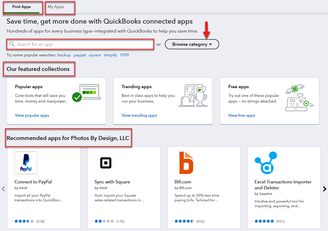 Overview of the QuickBooks app center - Mastering QuickBooks 2020 [Book]