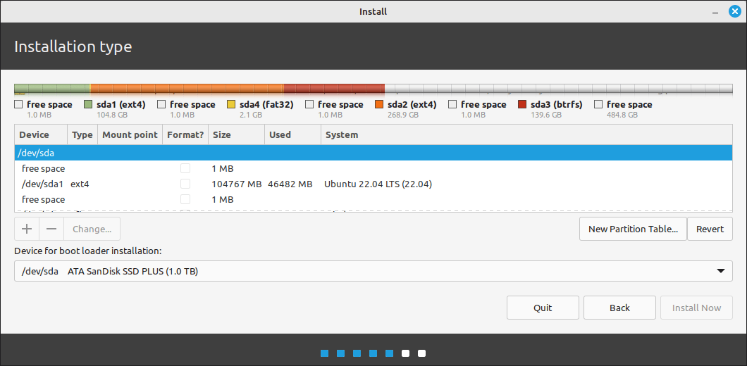 Linux Mint Partition Editor