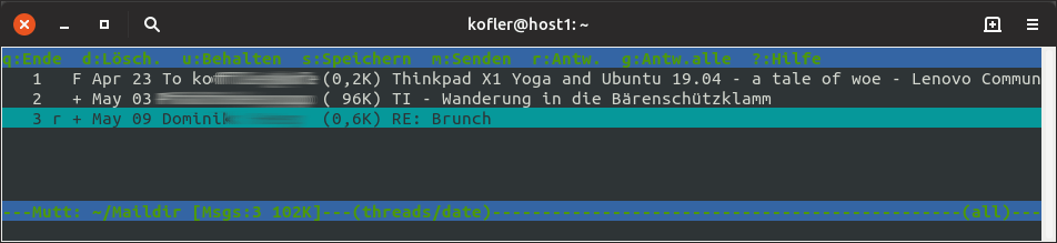 Reading Local Emails in Mutt