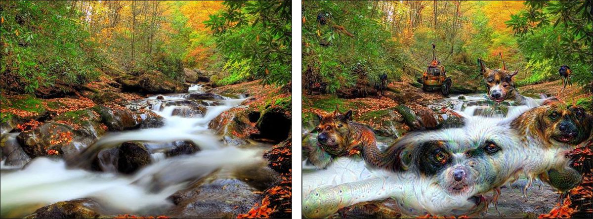 Image of a Fall Landscape and the Dream Version (Source: Wikimedia Commons)