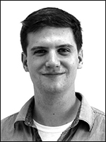 A black and white portrait photo of the author, Johannes Ernesti.