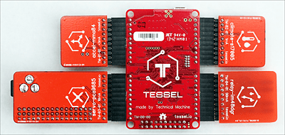 The Tessel Board Is Characterized by Its Modular Expandability. Image source: https://tessel.io/press