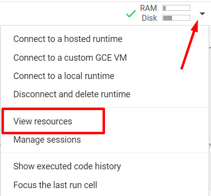 Figure A1.3 – View resources