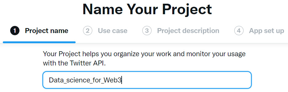 Figure A2.2 – Project name