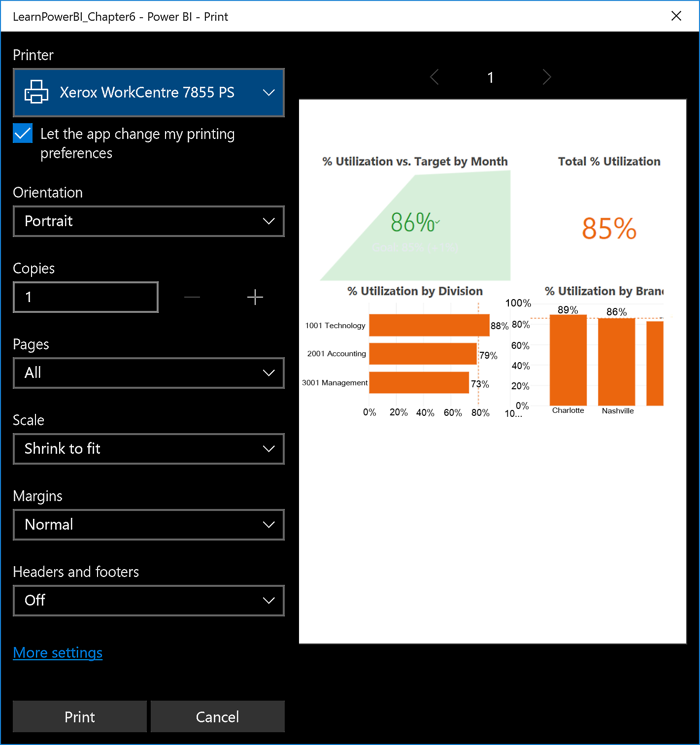 Printing - Learn Power BI [Book]