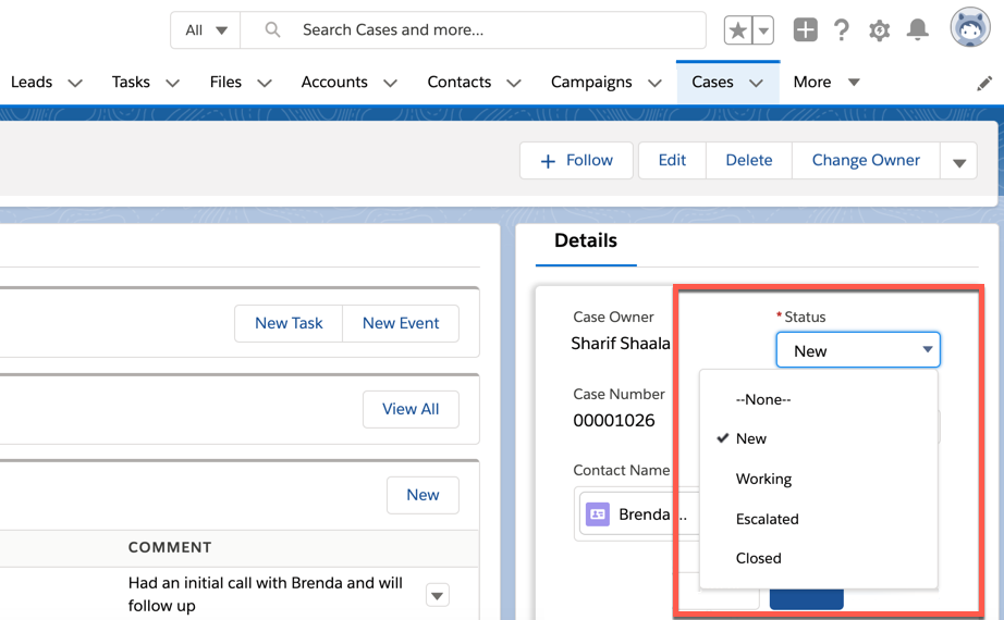 Using Case Status to drive the process - Salesforce for Beginners [Book]