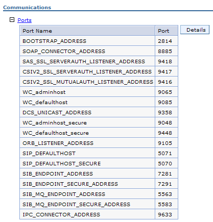 How to get the list of ports the server uses for connections?